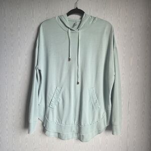 Z Supply Lightweight Oversized Drawstring Kangaroo Pocket Hoodie Seafoam Green S